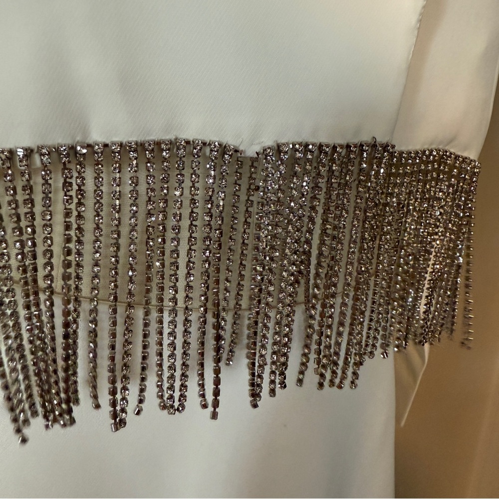 Gianni Bini White Rhinestone Fringe Two Piece Set - Picture 5 of 14